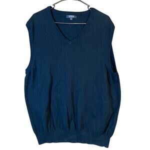 Express Mens Sweater Vest Black V Neck Merino Wool Blend XLarge